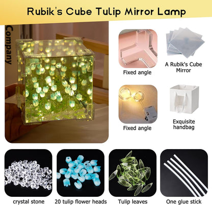 ZenVibe Tulip Mirror Lamp | 3D LED Night Light & DIY Décor