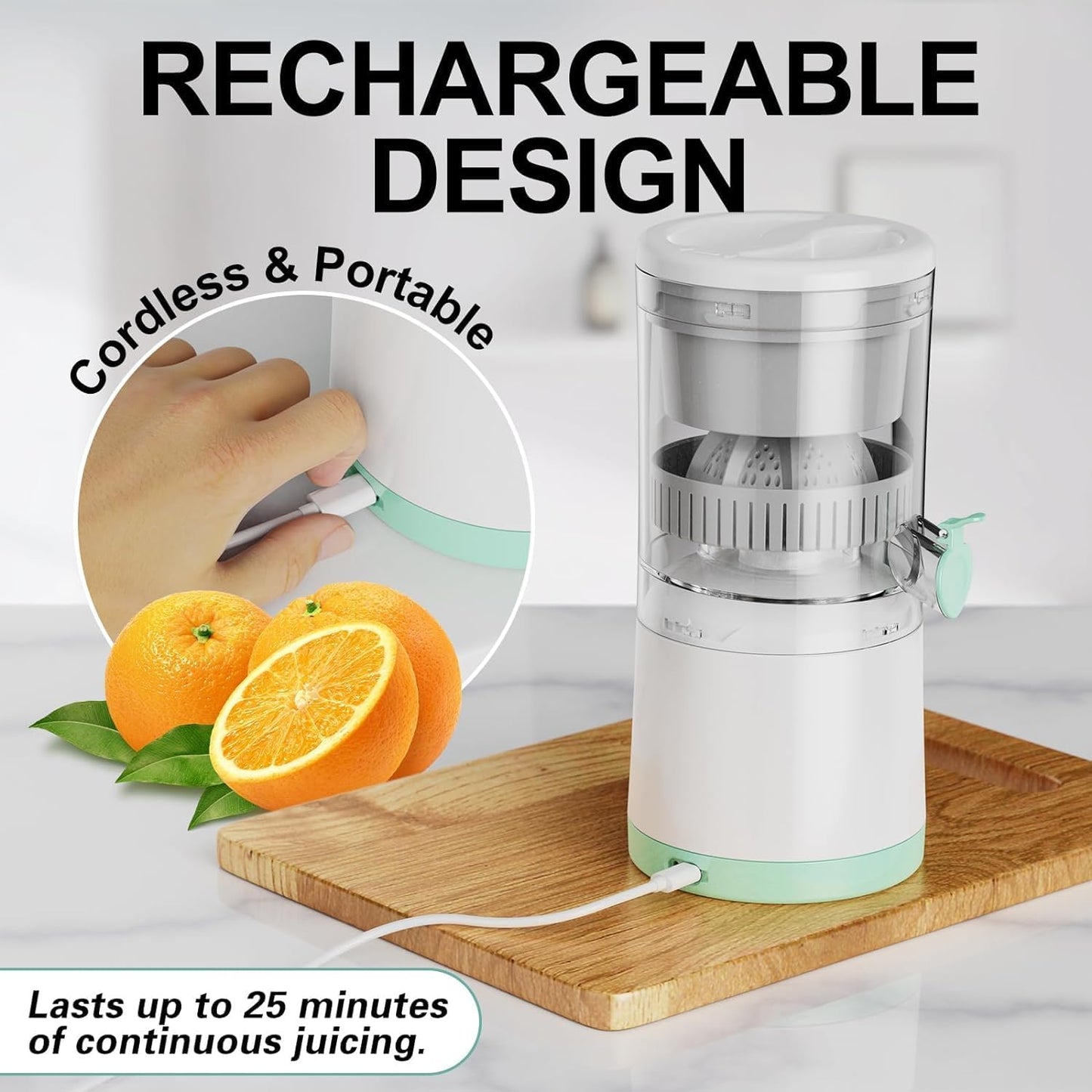 Portable Electric Juicer – USB Citrus Squeezer